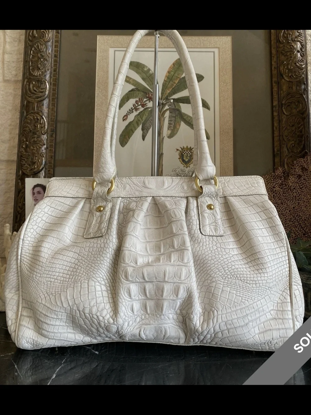 🌹🌹Extremely Rare BRAHMIN “Elouise Rose” White Lady Melbourne  Satchel NWOT